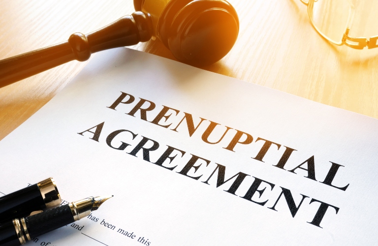 Prenuptial Agreement on a table