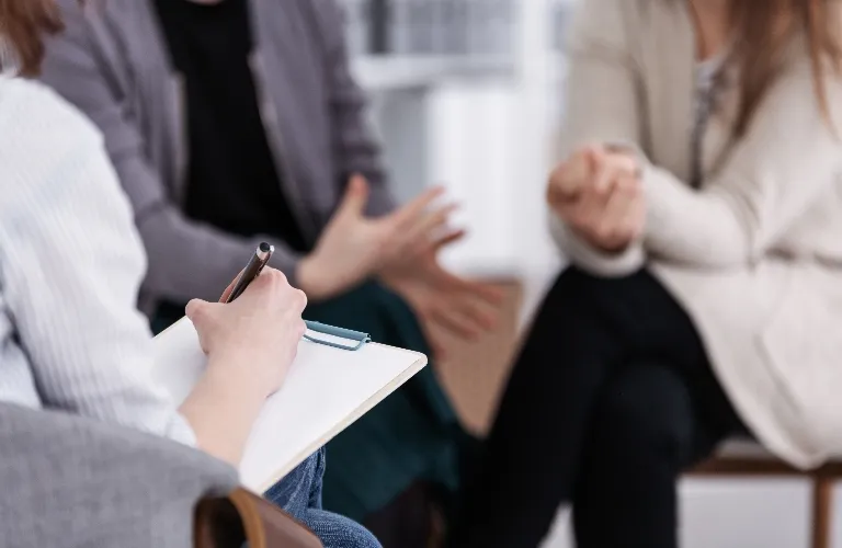 Couple is consulting with lawyer